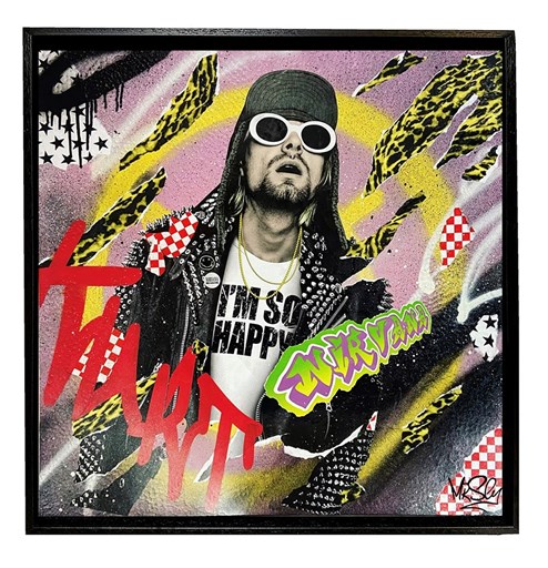 Kurt Cobain by Mr. Sly - Original Mixed Media on Board